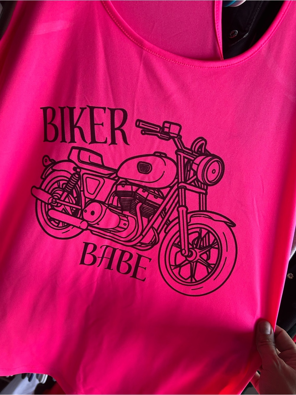 Sport-Tek Neon Pink Biker Babe Graphic Tank